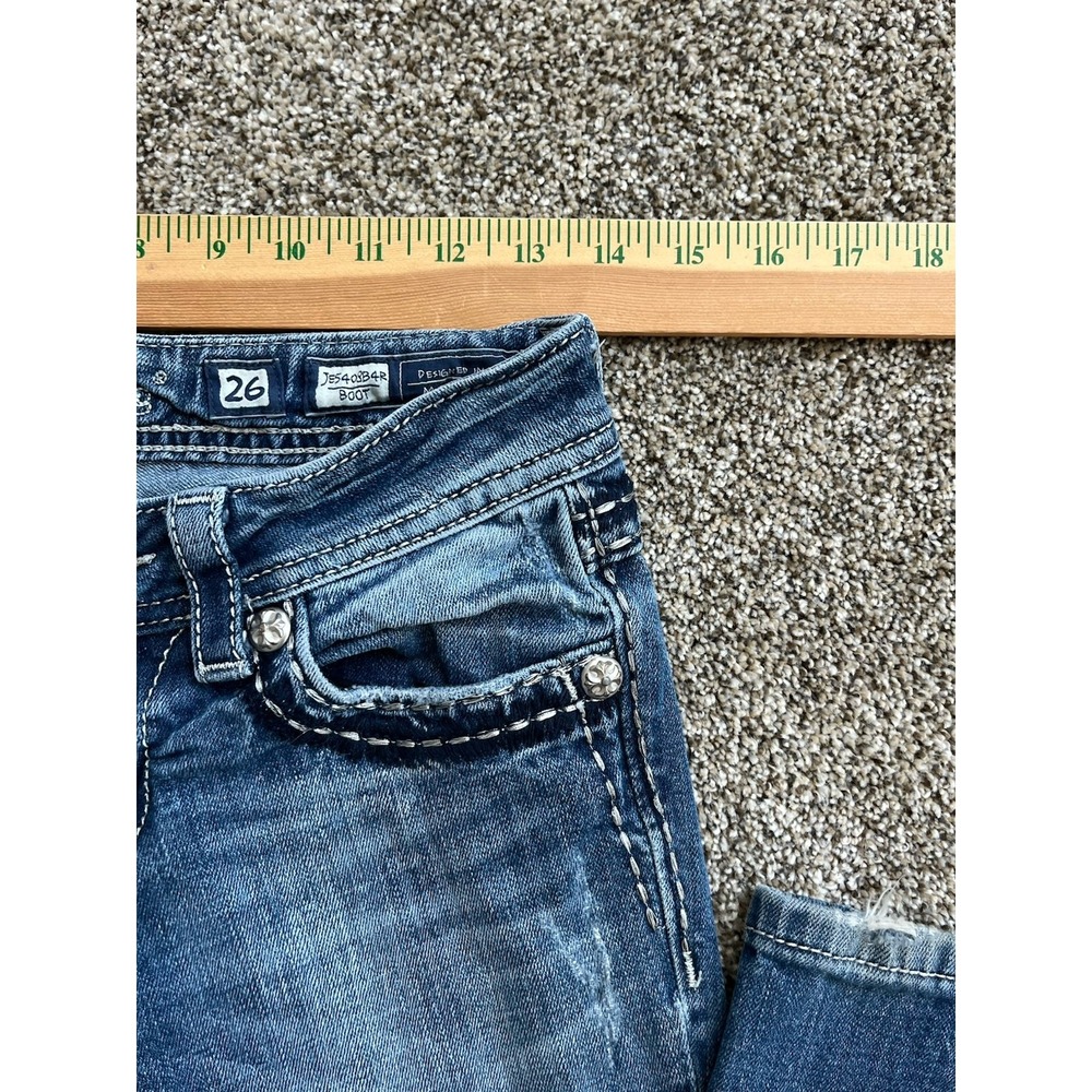 Miss Me Blue Boot Cut Jeans with Silver Accents - Picture 10 of 16